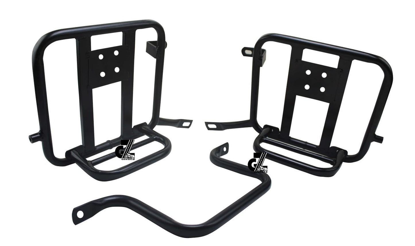 Black Canvas Pannier Bag Pair With Saddle Stay Pair Fit for Royal Enfield Hunter 350