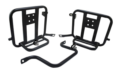 Black Canvas Pannier Bag Pair With Saddle Stay Pair Fit for Royal Enfield Hunter 350