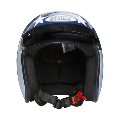 Studds Jetstar Classic D1 Captain America Open Face Helmet