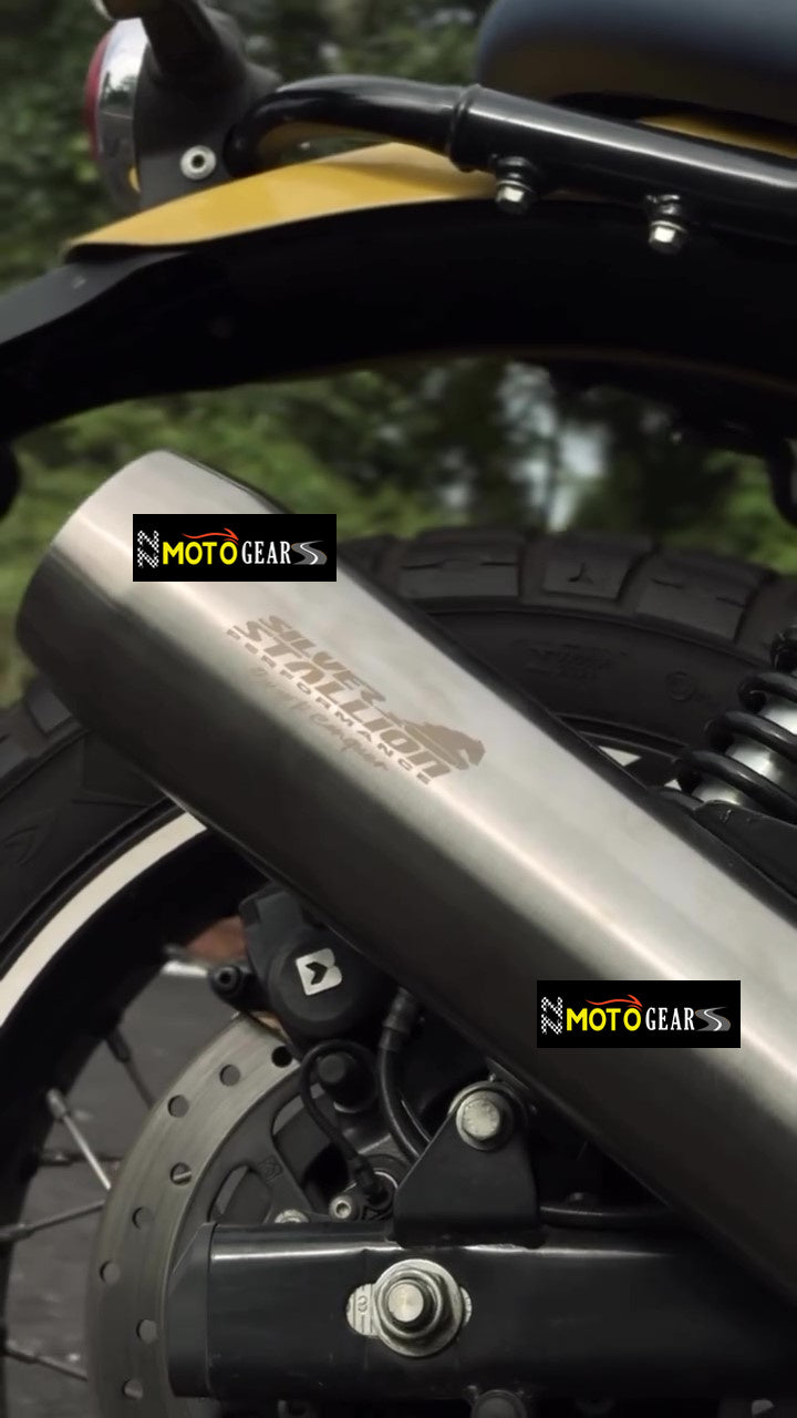 Silver Stallion Performance Silencer Exhaust Black 2X1 For GT/ Interceptor/ Bear 650