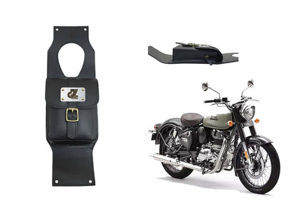 Genuine Leather Tank Strap Bag Compatible with Royal Enfield New Classic Reborn 350