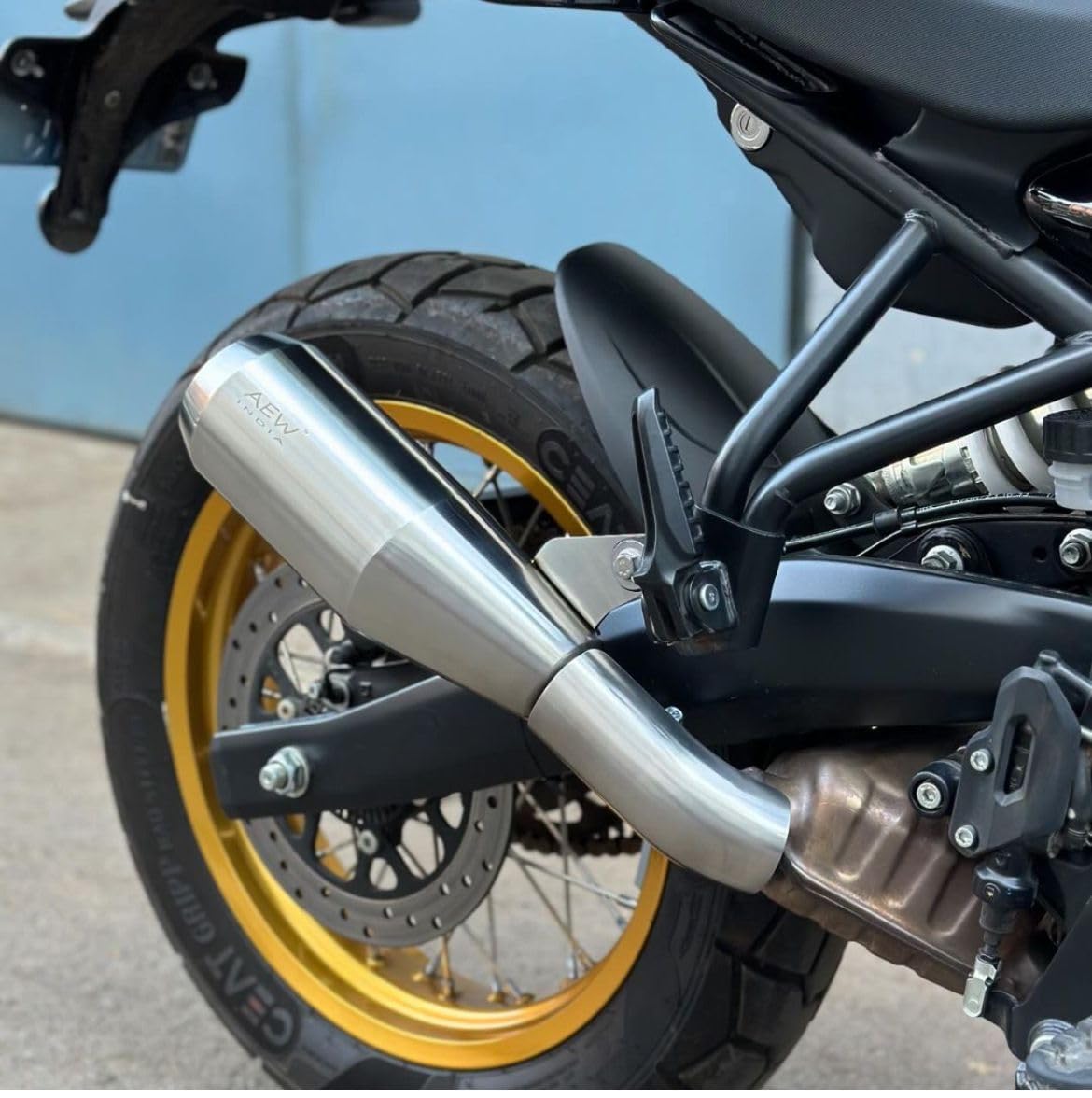 AEW EDGE Exhaust Silencer stainless steel matt polish For New Himalayan 450