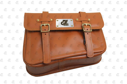 Leathe Saddle Pannier Bag Pair Tan Color with Mount for Interceptor & Continental Gt 650