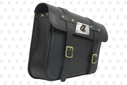 Leathe Saddle Pannier Bag Pair Black Color with Mount for Interceptor & Continental Gt 650