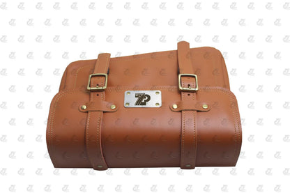 Leathe Saddle Pannier Bag Pair Tan Color with Mount for Interceptor & Continental Gt 650