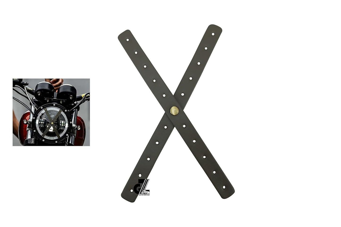 Leather Sticker Head Lamp X Perforated For All Royal Enfield Motorcycles