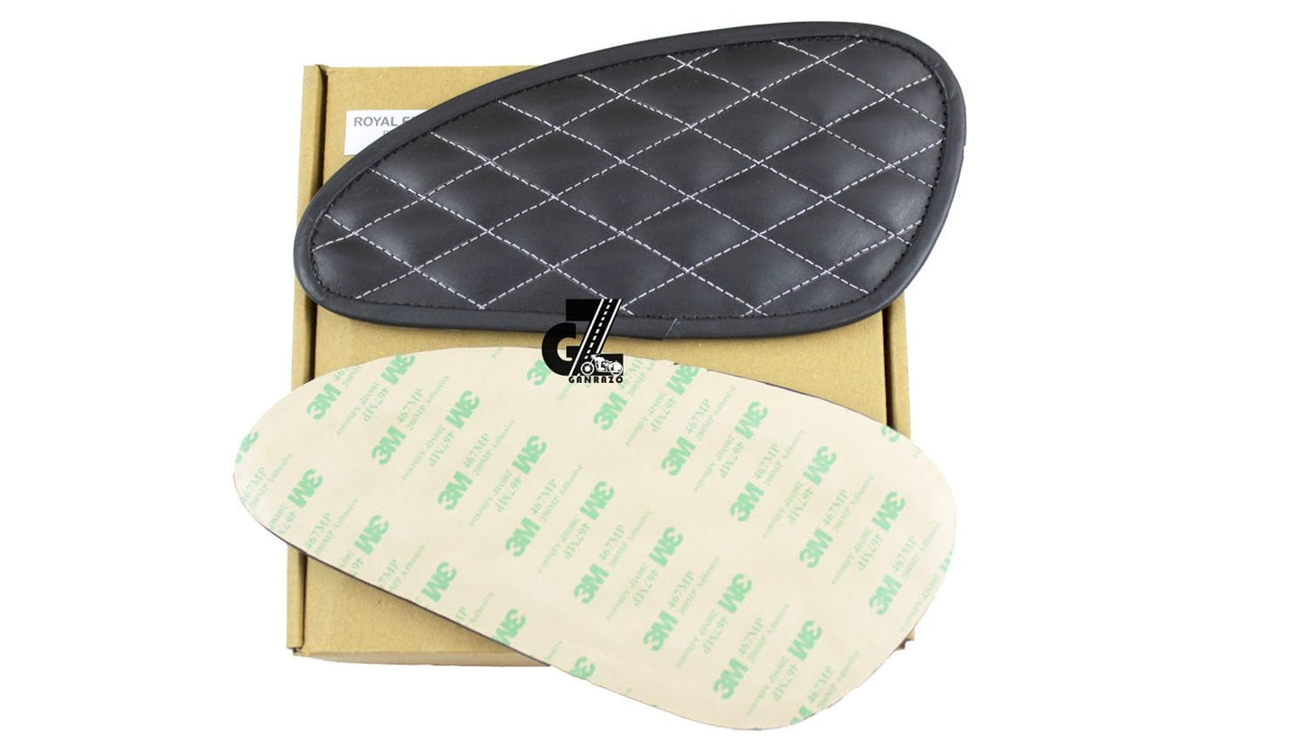 Genuine Leather Diamond Tank Pads For Royal Enfield Interceptor & Bear 650