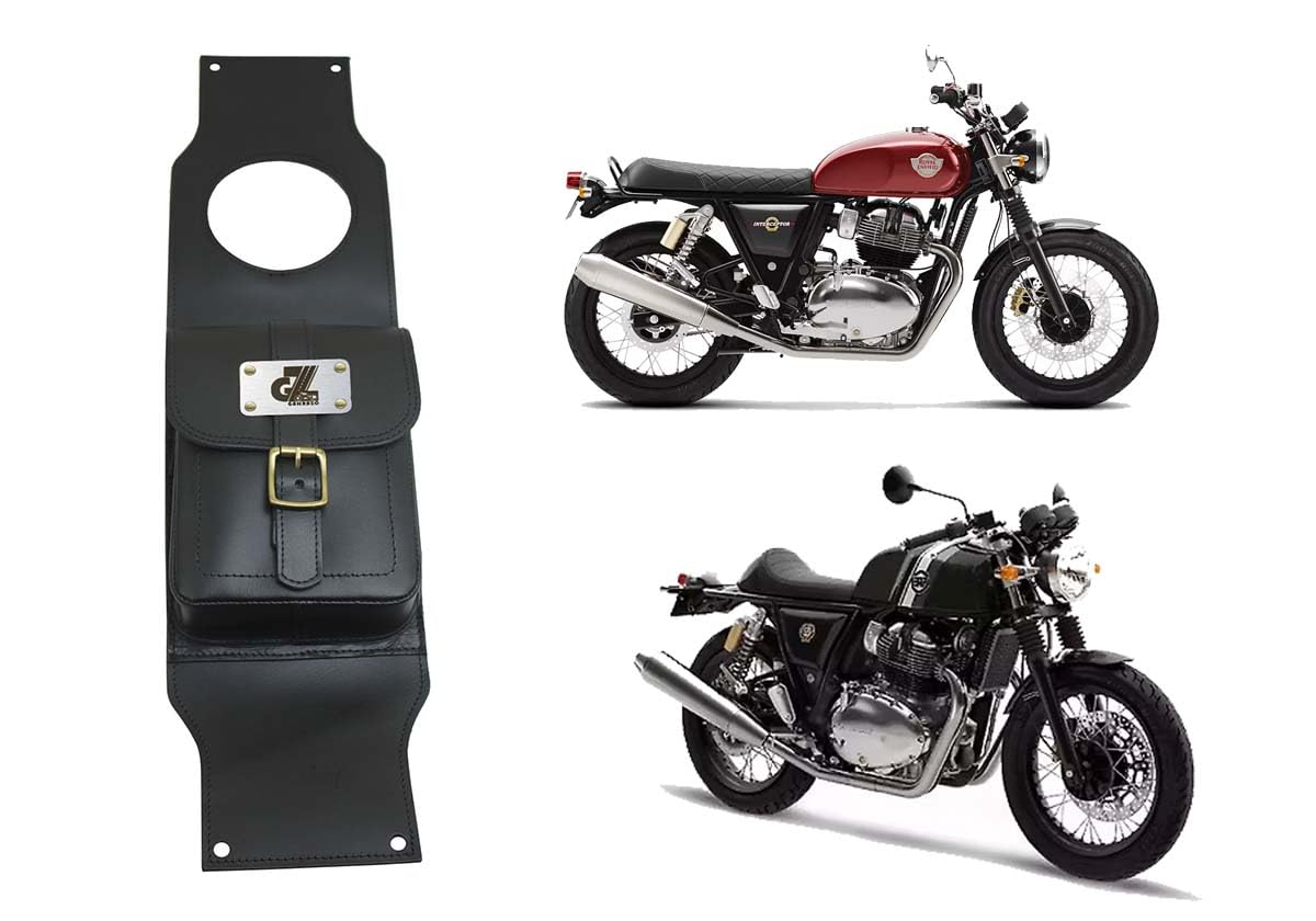 Genuine Leather Tank Strap Bag Compatible with Royal Enfield Continental GT & Interceptor 650