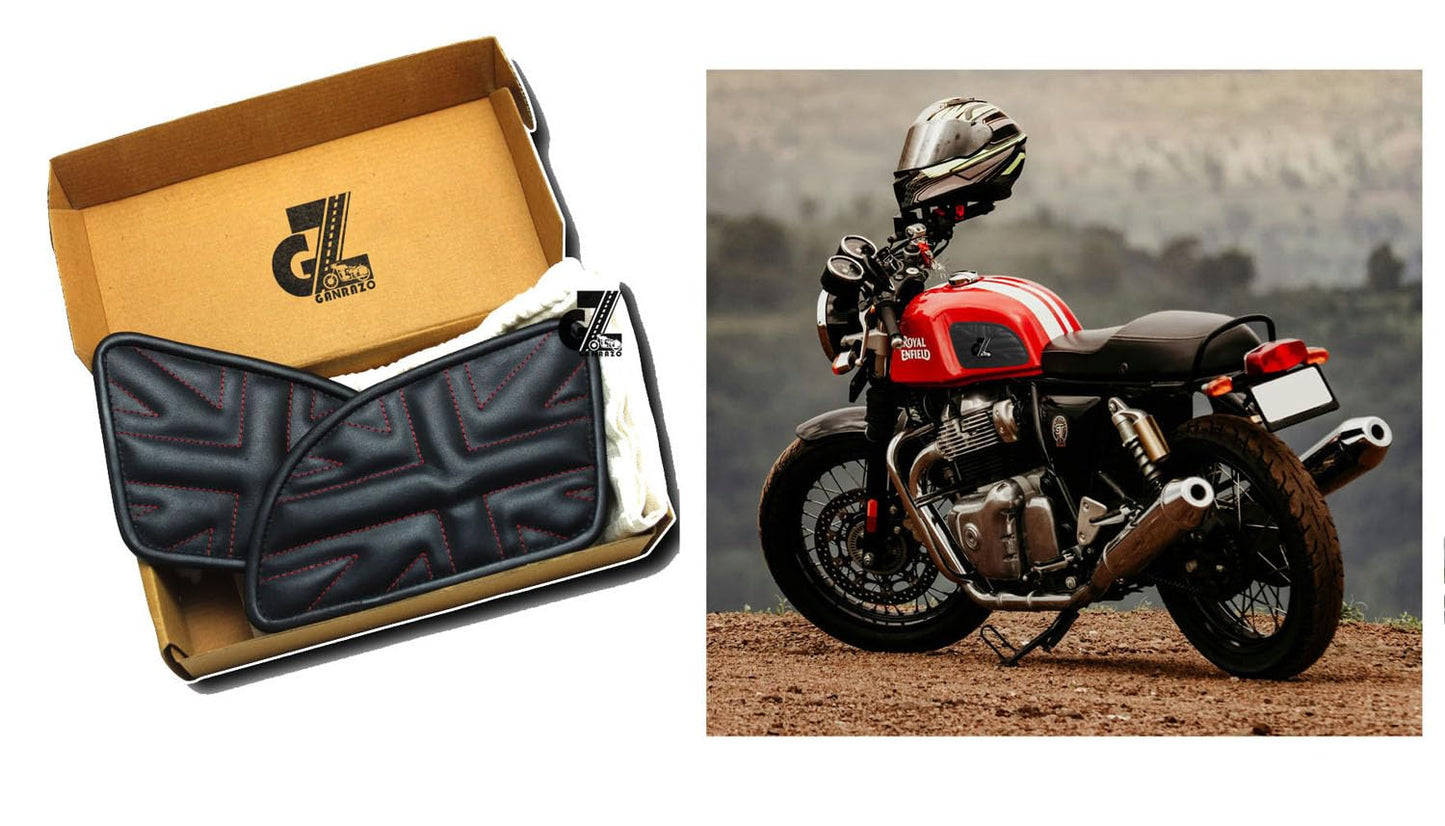 Genuine Leather Union Tank Pads For Royal Enfield Continental GT 650