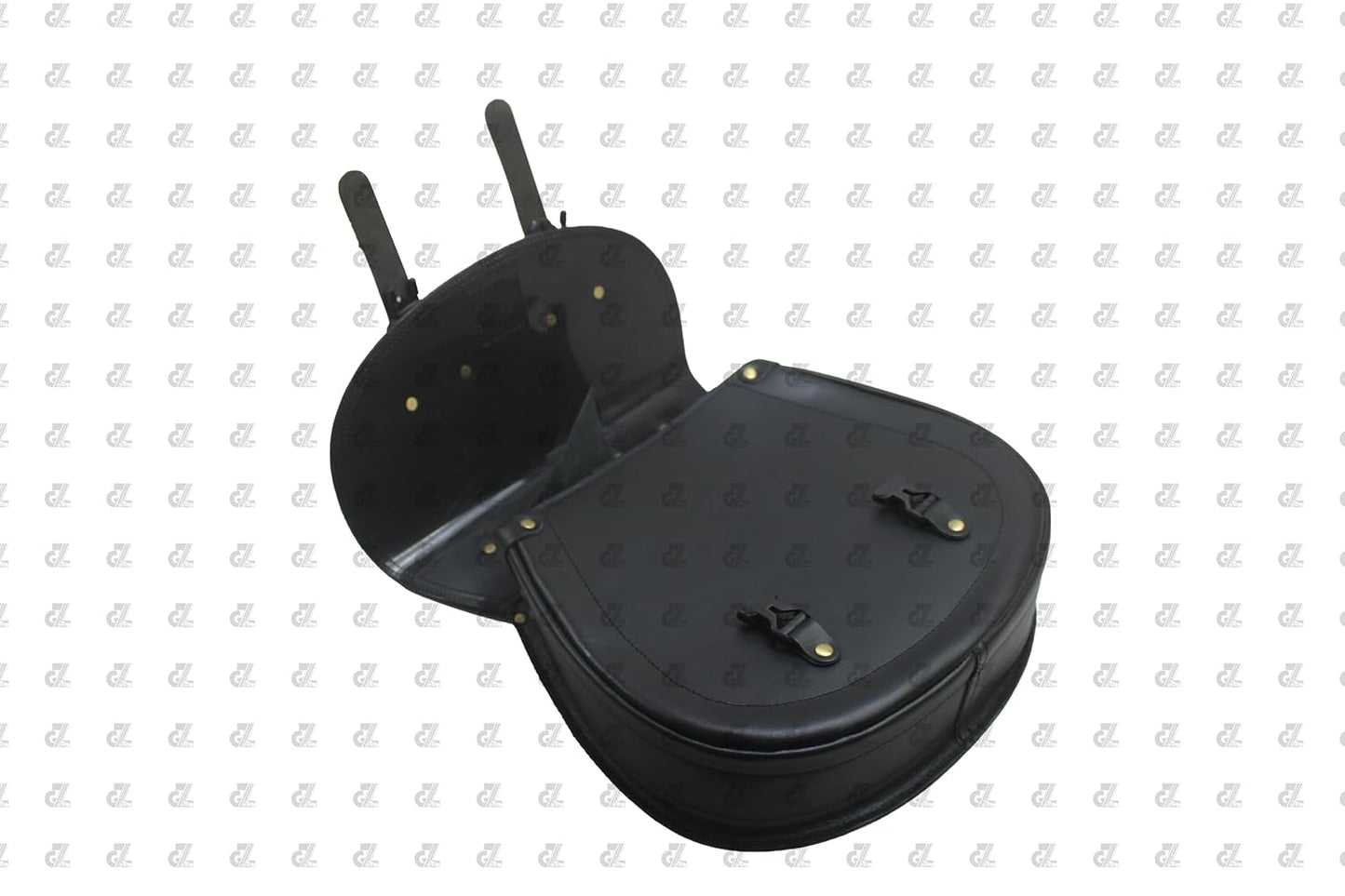 Genuine Leather Saddle Bag with Saddle Stay Pair for All Meteor 350