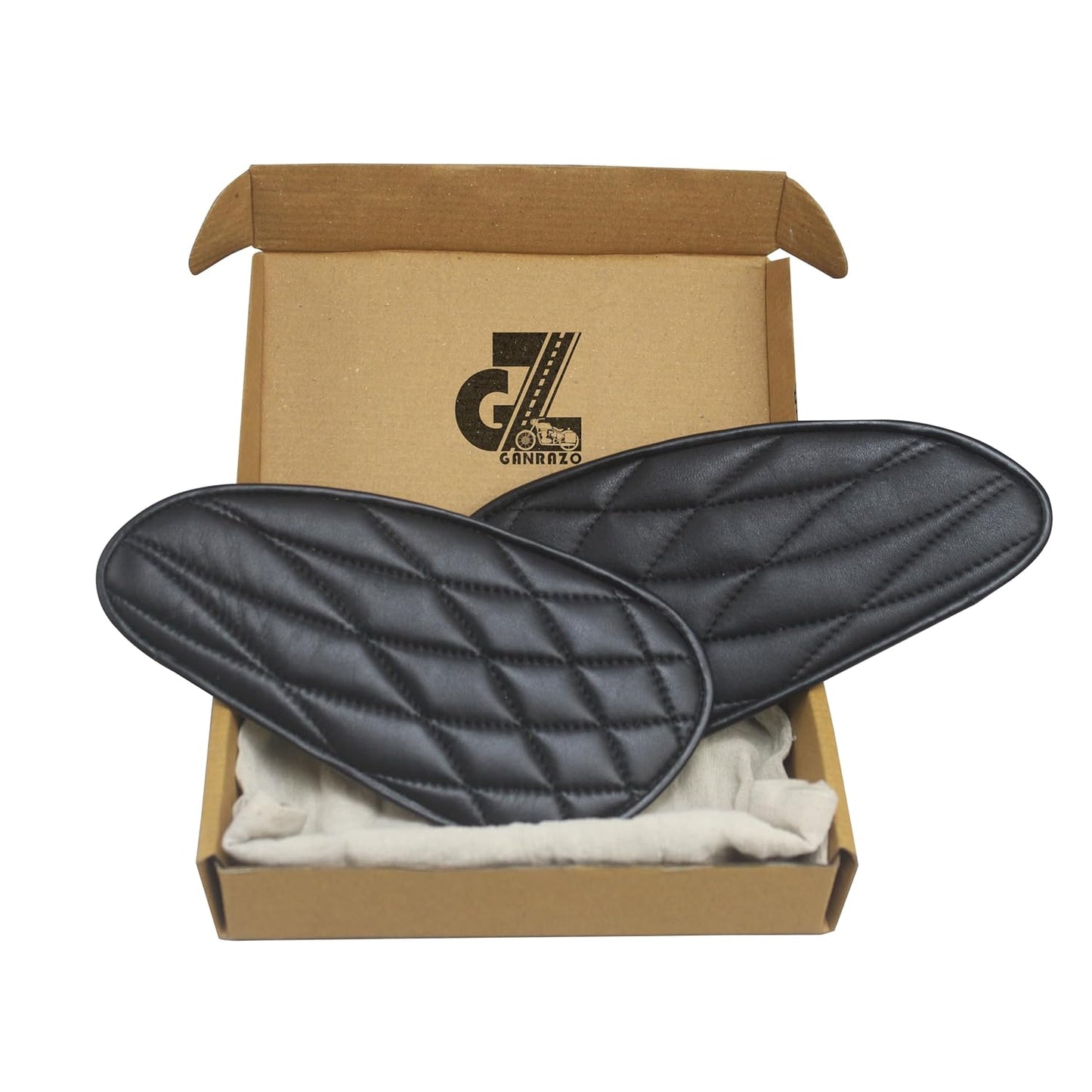 Genuine Leather Diamond Tank Pads For Royal Enfield Interceptor & Bear 650