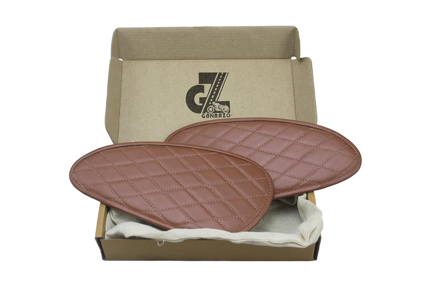 Genuine Leather Diamond Tank Pads For Royal Enfield Interceptor & Bear 650