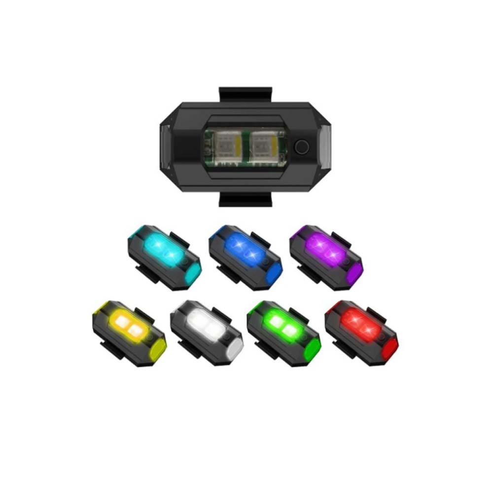 Led Helmet Light 7 Color Night Signal Light With Usb Rechargeable Cable For Bike Motorcycles Cars Bicycle Drones Helmet