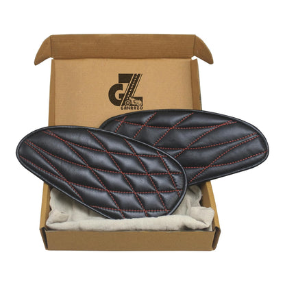 Genuine Leather Diamond Tank Pads For Royal Enfield Interceptor & Bear 650