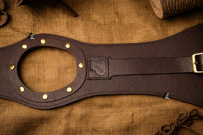 Genuine Leather Motorcycle Tank Strap with Pouch Compatible with Honda Hness CB350