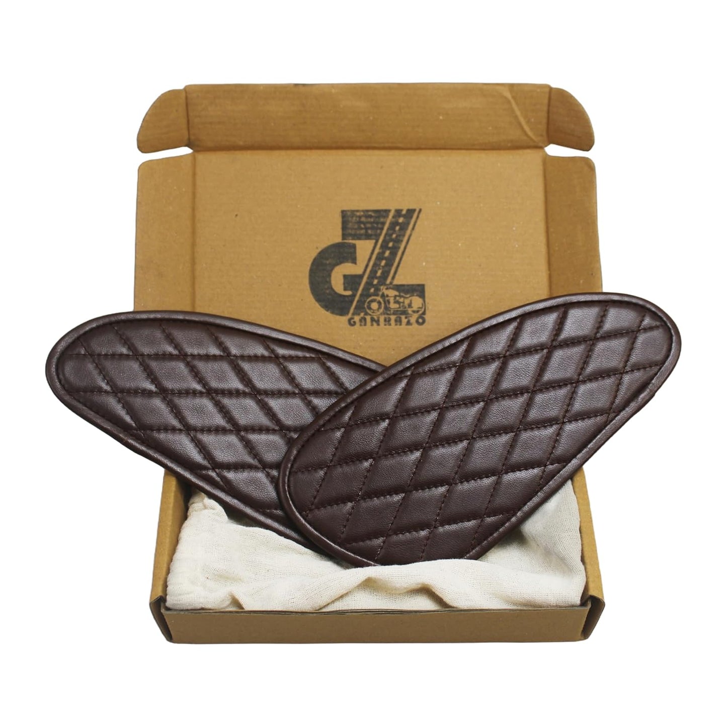 Genuine Leather Diamond Tank Pads For Royal Enfield Interceptor & Bear 650