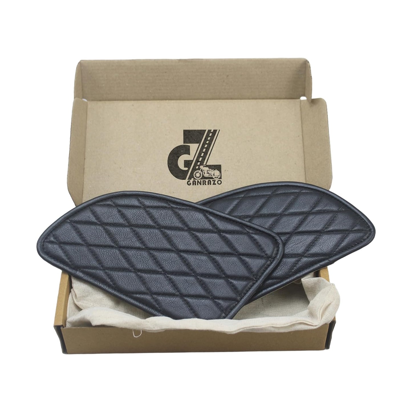 Genuine Leather Diamond Tank Pads For Royal Enfield Continental GT 650