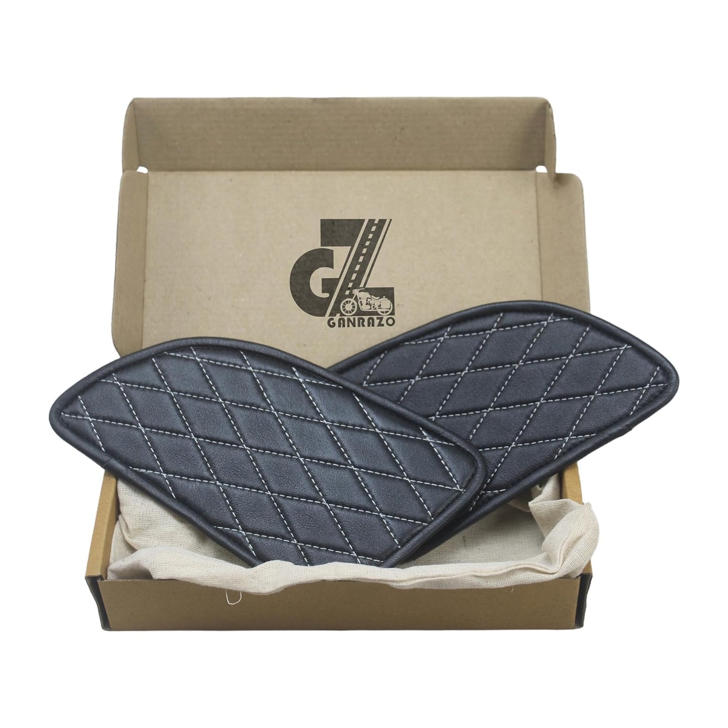 Genuine Leather Diamond Tank Pads For Royal Enfield Continental GT 650