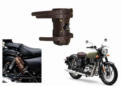 Genuine Leather Brown Water Bottle Holder for Universal Motorcycle
