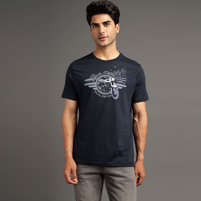 ROYAL ENFIELD AAMAR SONAR T SHIRT NAVY