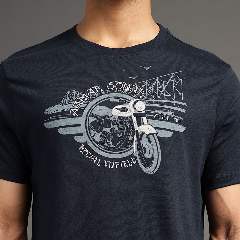 ROYAL ENFIELD AAMAR SONAR T SHIRT NAVY