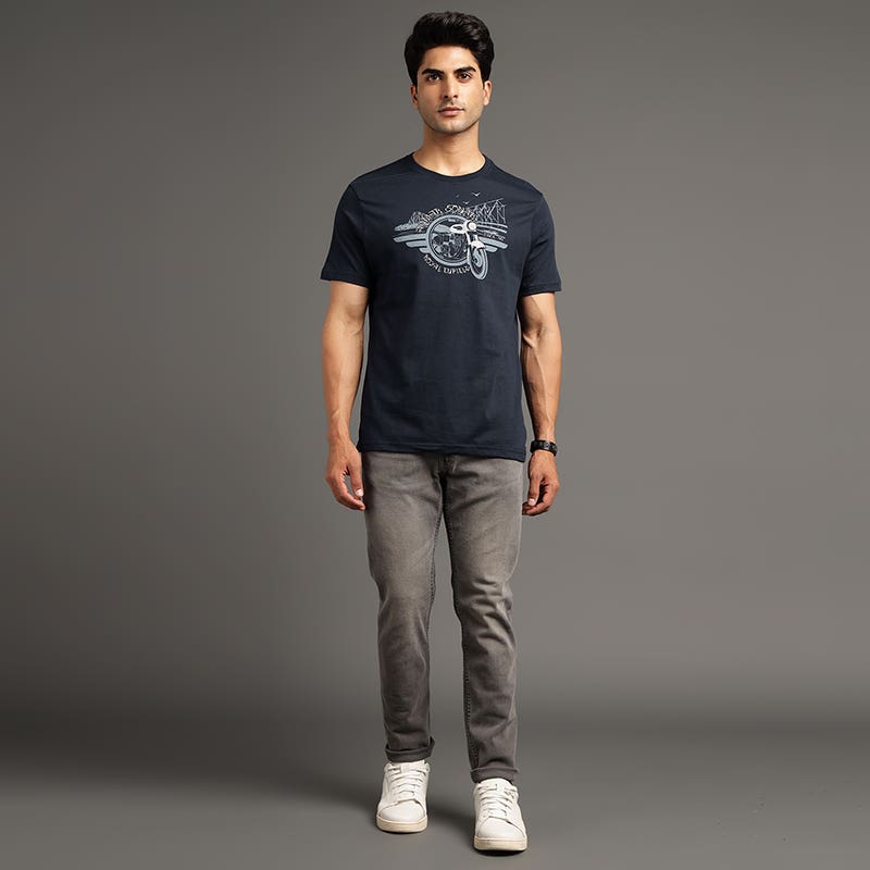 ROYAL ENFIELD AAMAR SONAR T SHIRT NAVY