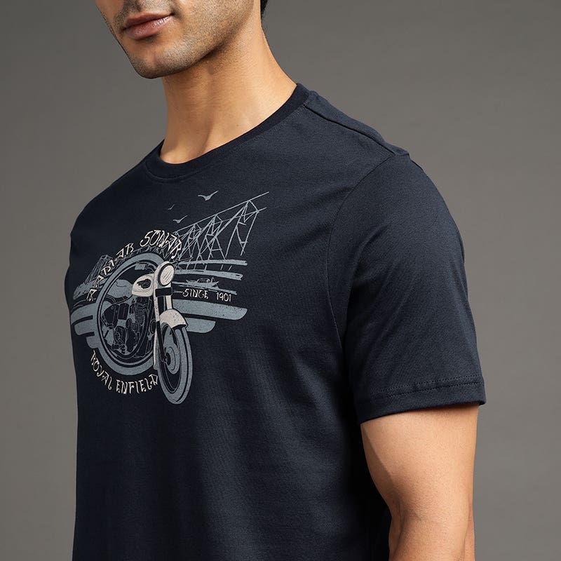 ROYAL ENFIELD AAMAR SONAR T SHIRT NAVY