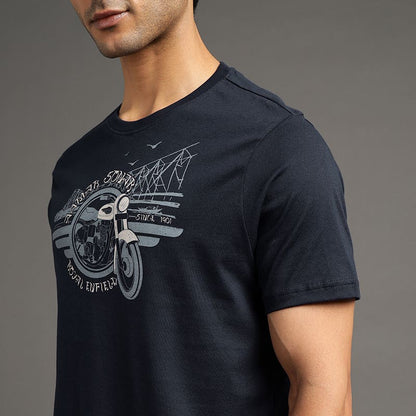 ROYAL ENFIELD AAMAR SONAR T SHIRT NAVY