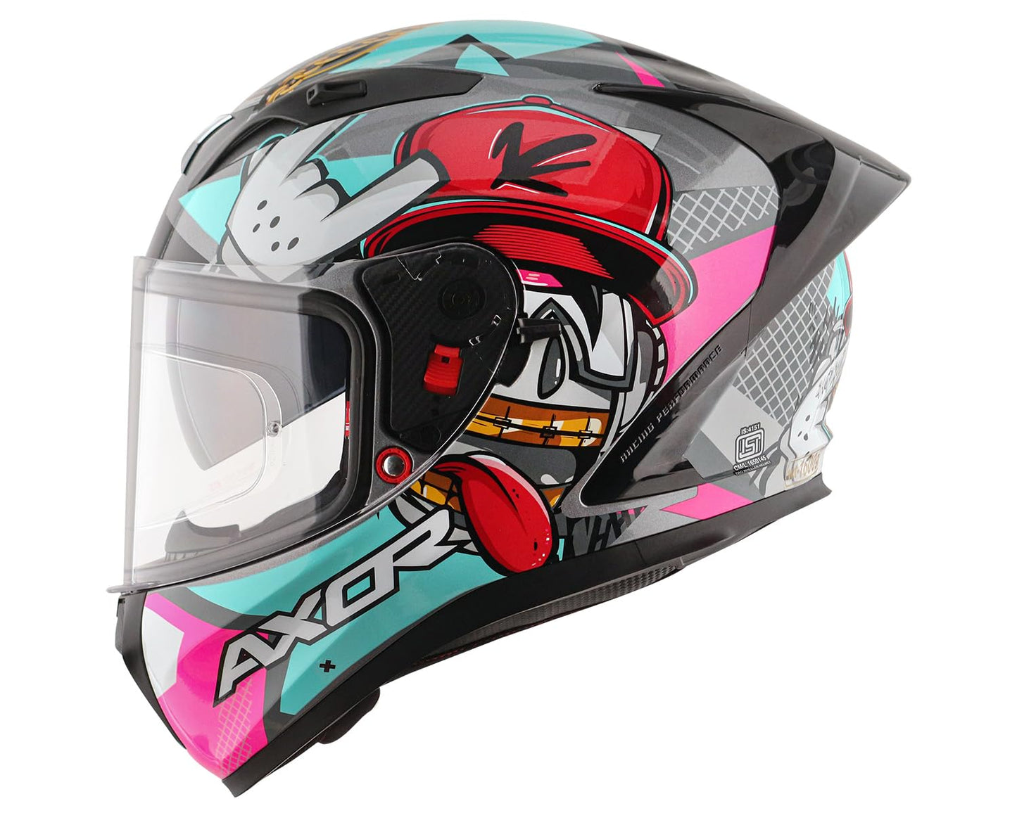 Axor Street Hip HOP Full Face Helmet Athena Grey Mint