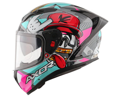Axor Street Hip HOP Full Face Helmet Athena Grey Mint