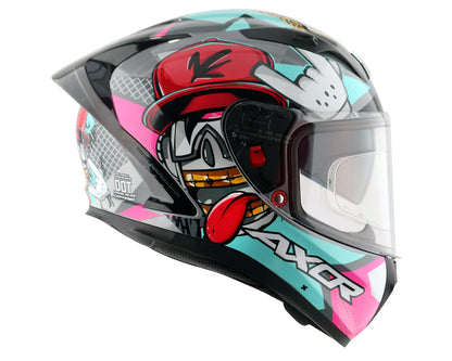 Axor Street Hip HOP Full Face Helmet Athena Grey Mint