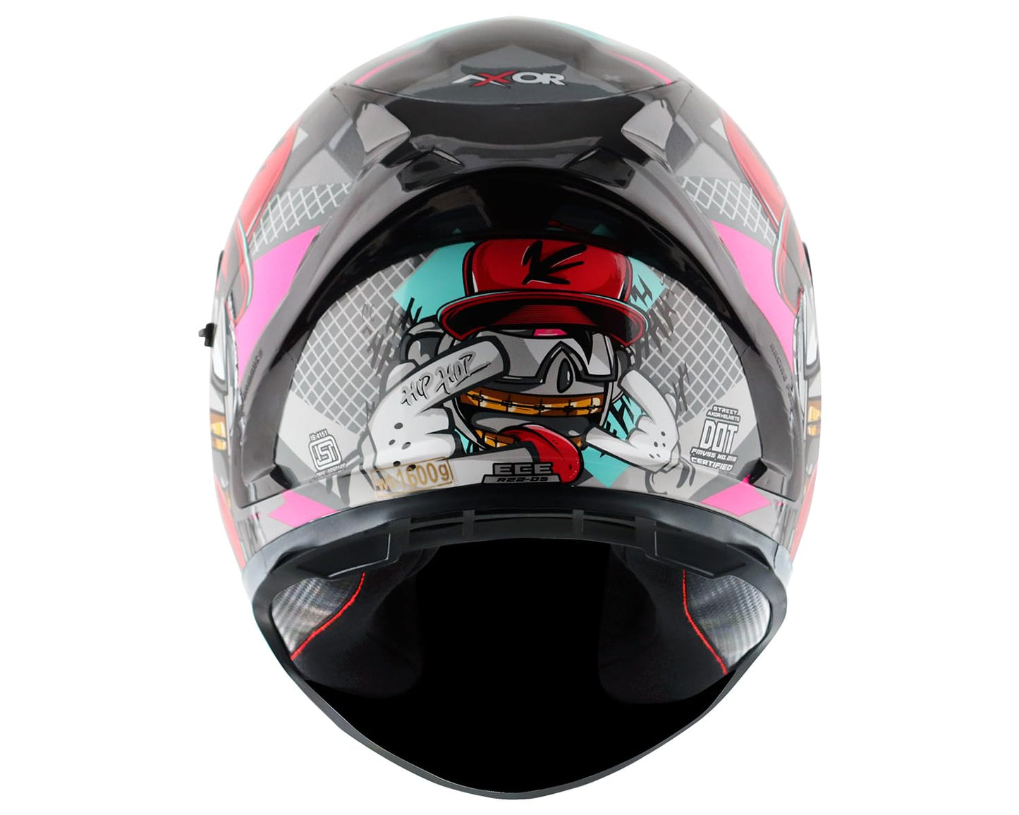 Axor Street Hip HOP Full Face Helmet Athena Grey Mint