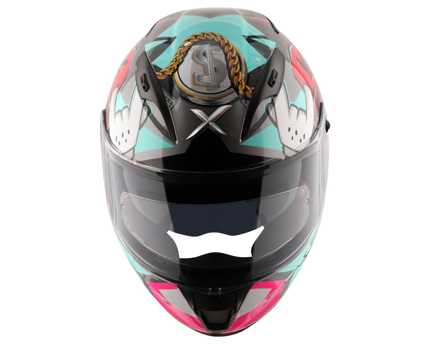 Axor Street Hip HOP Full Face Helmet Athena Grey Mint