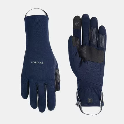 FORCLAZ Adult Trekking Tactile Stretch Winter Gloves MT500 Blue