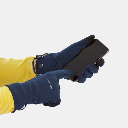 FORCLAZ Adult Trekking Tactile Stretch Winter Gloves MT500 Blue