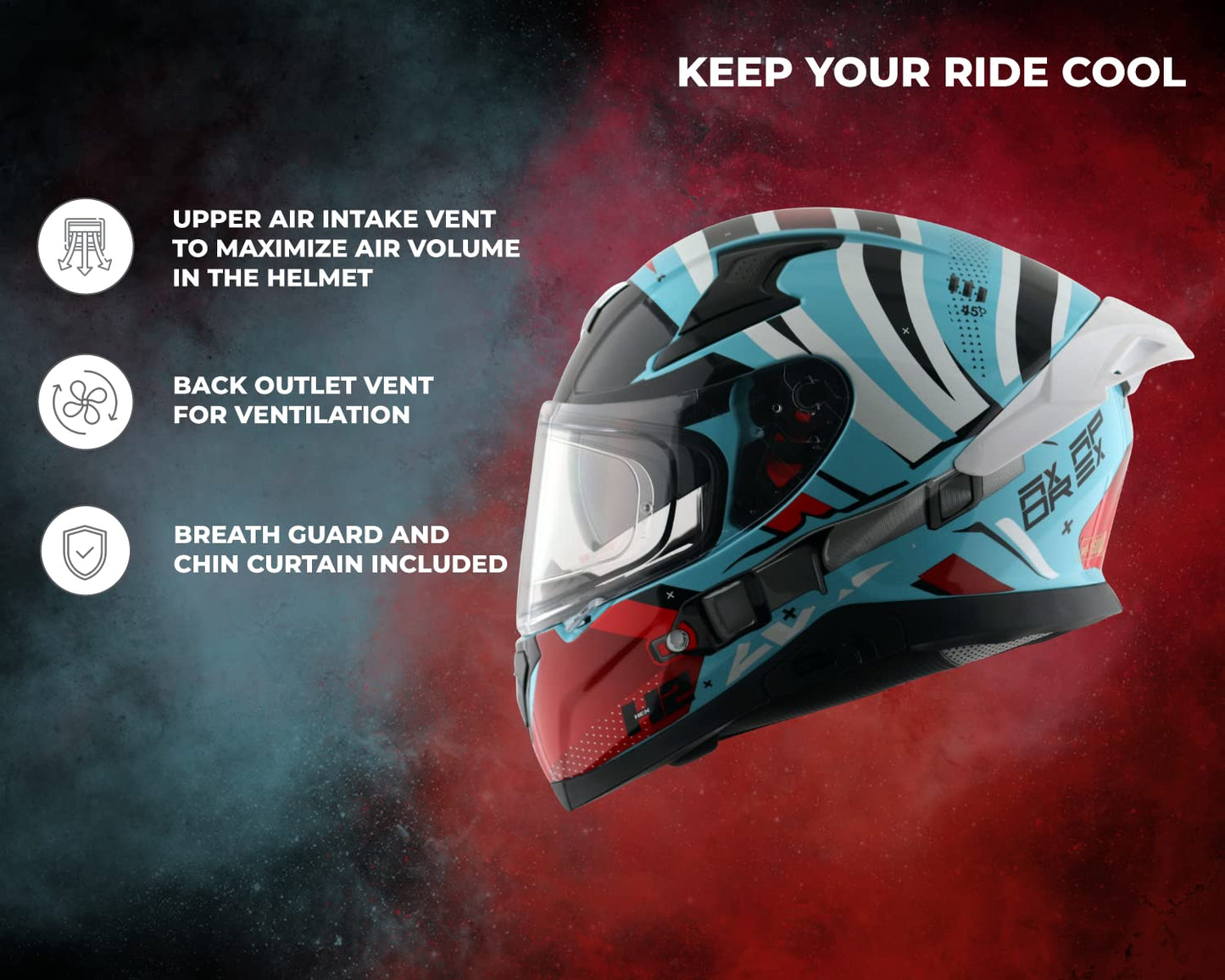 Axor Helmet Apex Turbine Helmet Hex Blue Red