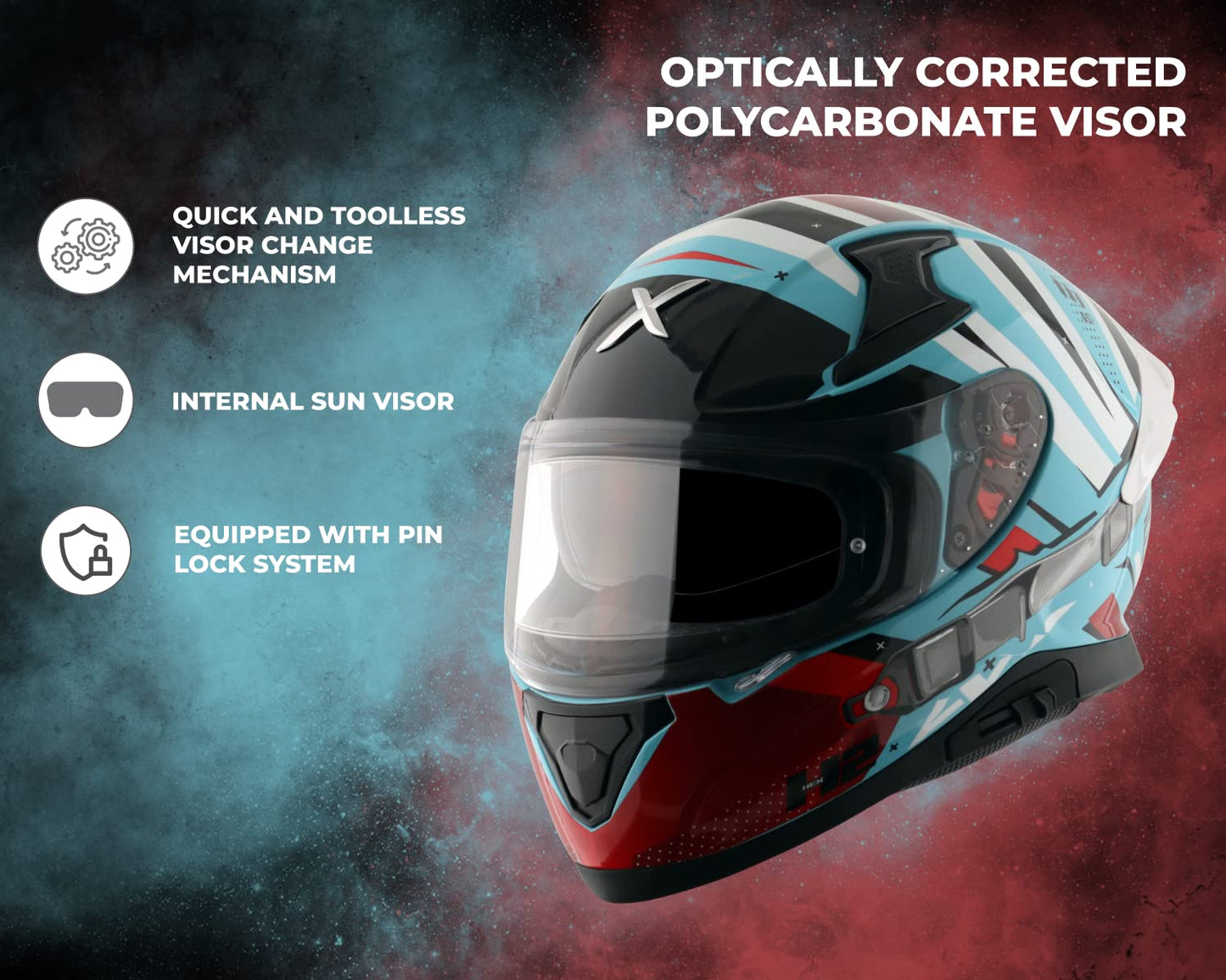Axor Helmet Apex Turbine Helmet Hex Blue Red