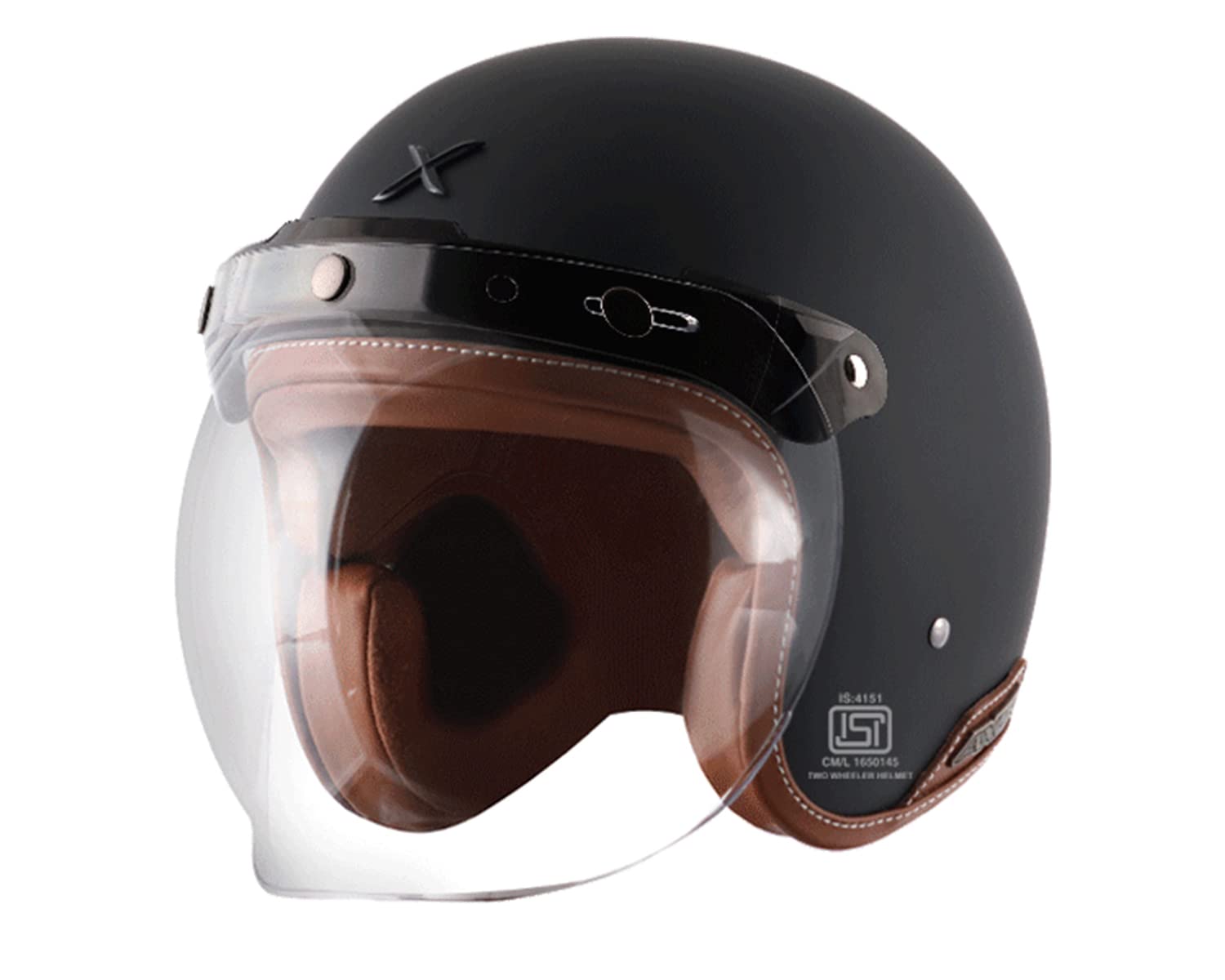 Axor Retro Jet Open Face Helmet Dull Black