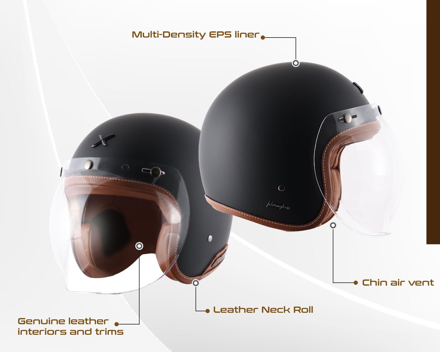 Axor Retro Jet Open Face Helmet Dull Black