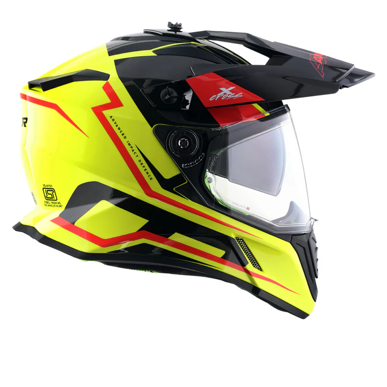 Axor X-Cross Dual Visor Flagstaff Helmet NEON YELLOW BLACK