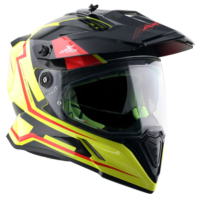 Axor X-Cross Dual Visor Flagstaff Helmet NEON YELLOW BLACK