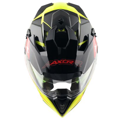 Axor X-Cross Dual Visor Flagstaff Helmet NEON YELLOW BLACK
