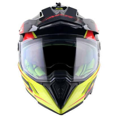 Axor X-Cross Dual Visor Flagstaff Helmet NEON YELLOW BLACK