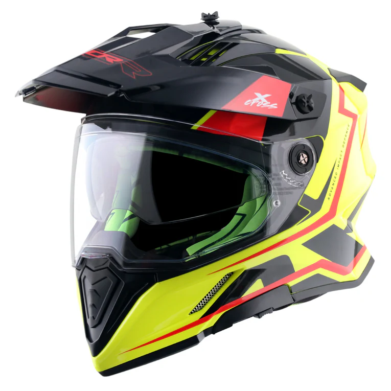 Axor X-Cross Dual Visor Flagstaff Helmet NEON YELLOW BLACK