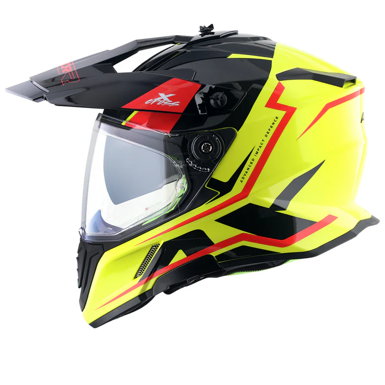 Axor X-Cross Dual Visor Flagstaff Helmet NEON YELLOW BLACK