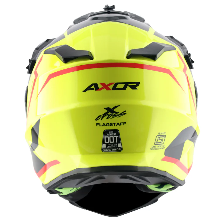 Axor X-Cross Dual Visor Flagstaff Helmet NEON YELLOW BLACK