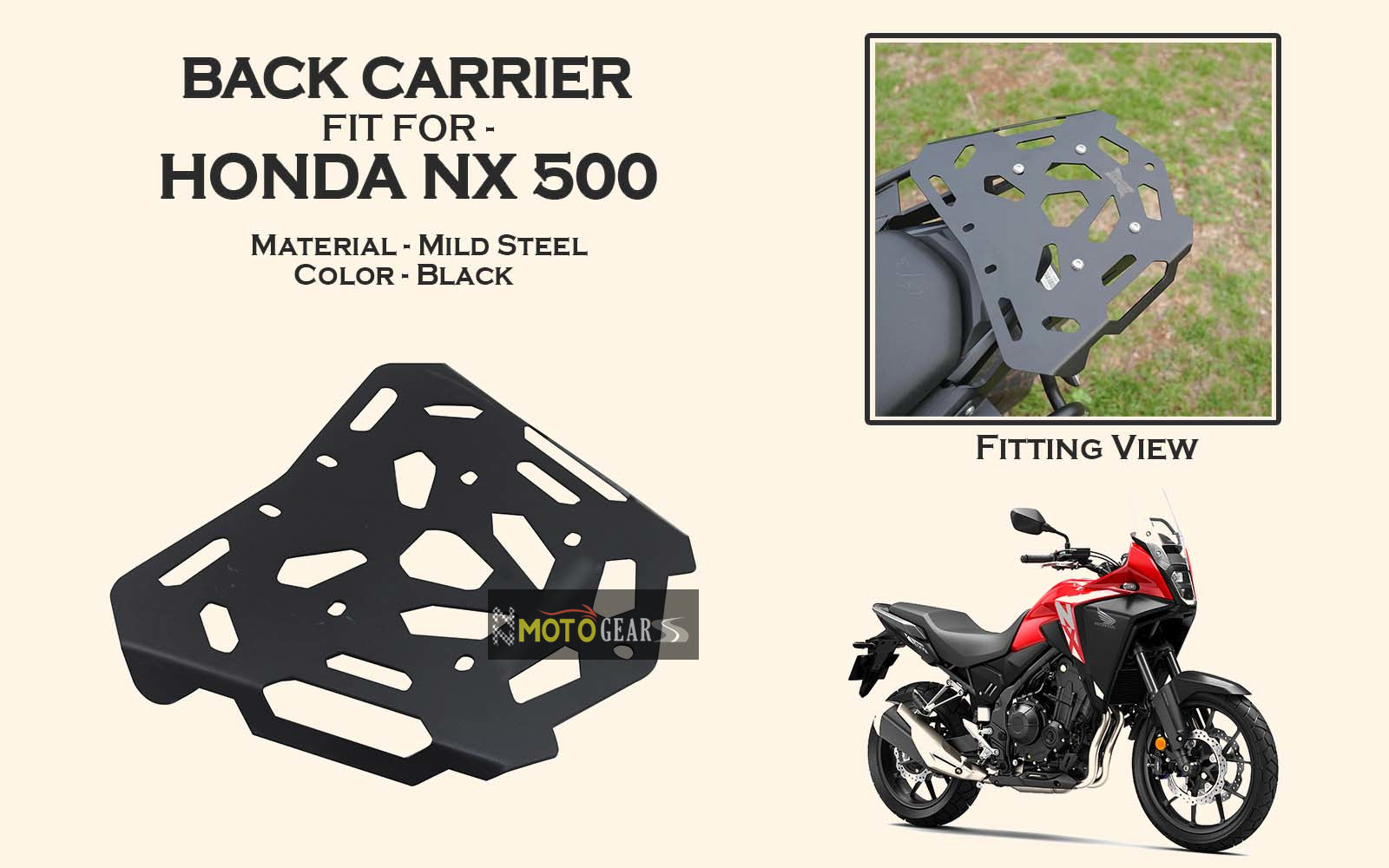 MOTO TORQUE BACK CARRIER FOR HONDA NX 500