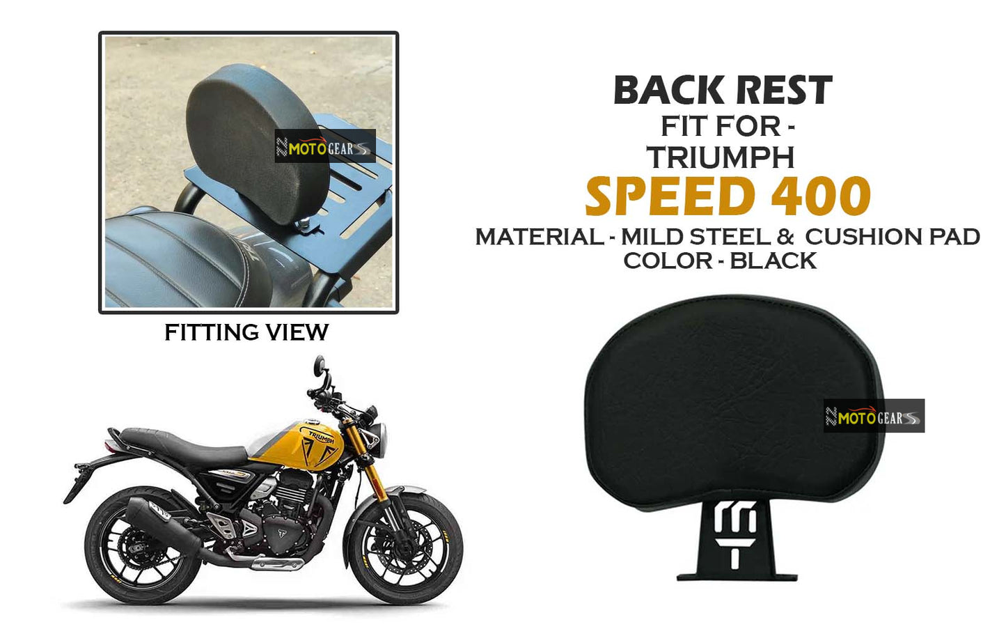 Moto Torque Back Rest For Triumph Speed 400
