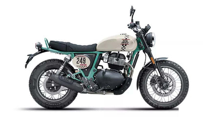 Tan Leather Sticker Head Lamp X Perforated & Handgrip Straps Pair For All Royal Enfield Motercycle