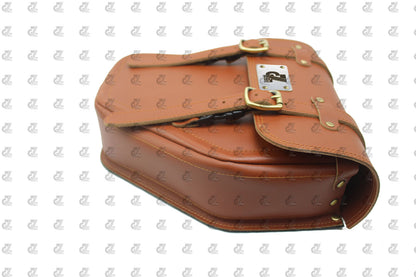 Leather Side Bag Tan for Royal Enfield Old Classic & Bullet 350/500